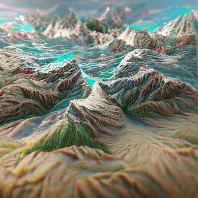 Mountain Range Shrouded in Mist