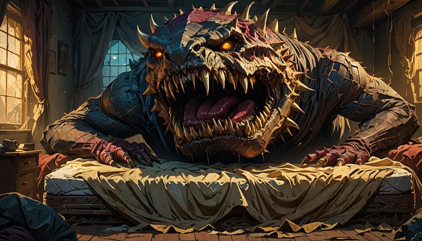 Fantastical Mattress Monster Concept Art