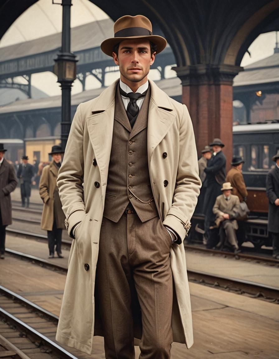 Victorian Gentleman Portrait at Railway Station
