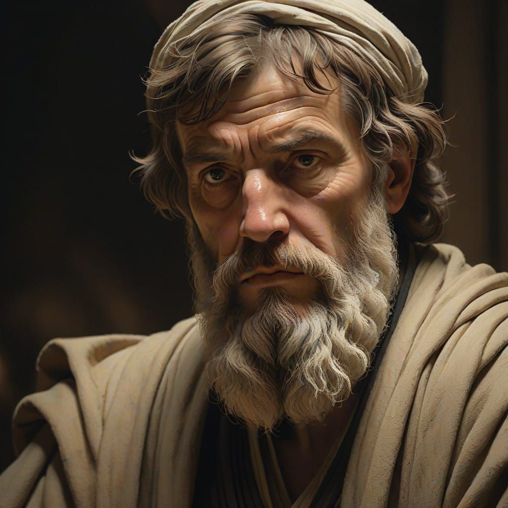 Classical Philosopher in Ancient Greek Ruins