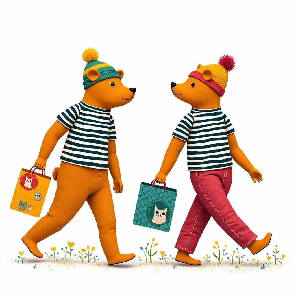 Two happy bears 🐻🐻🛍️