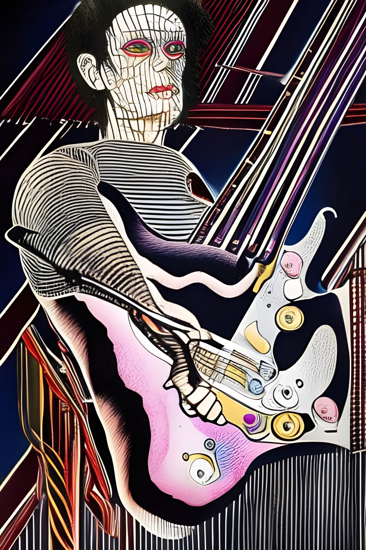 Surreal Metal Machine Music Guitar as Digital Art