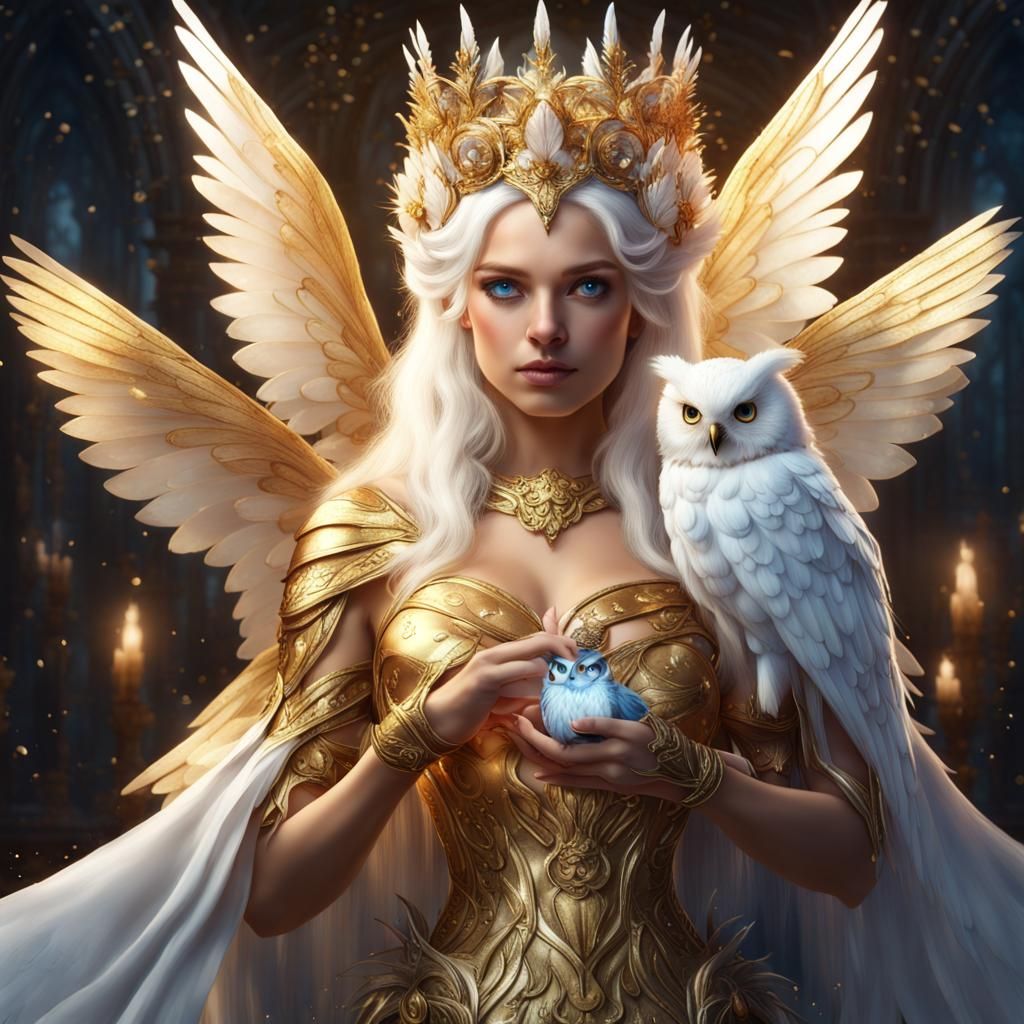 Fairy Queen with Owl: Fantasy Concept Art