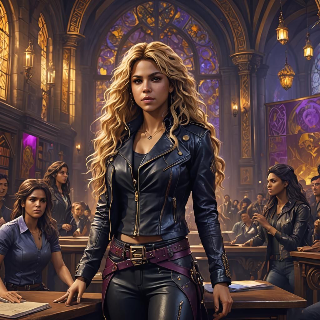 Shakira as Strict Teacher: Dark Fantasy Concept Art