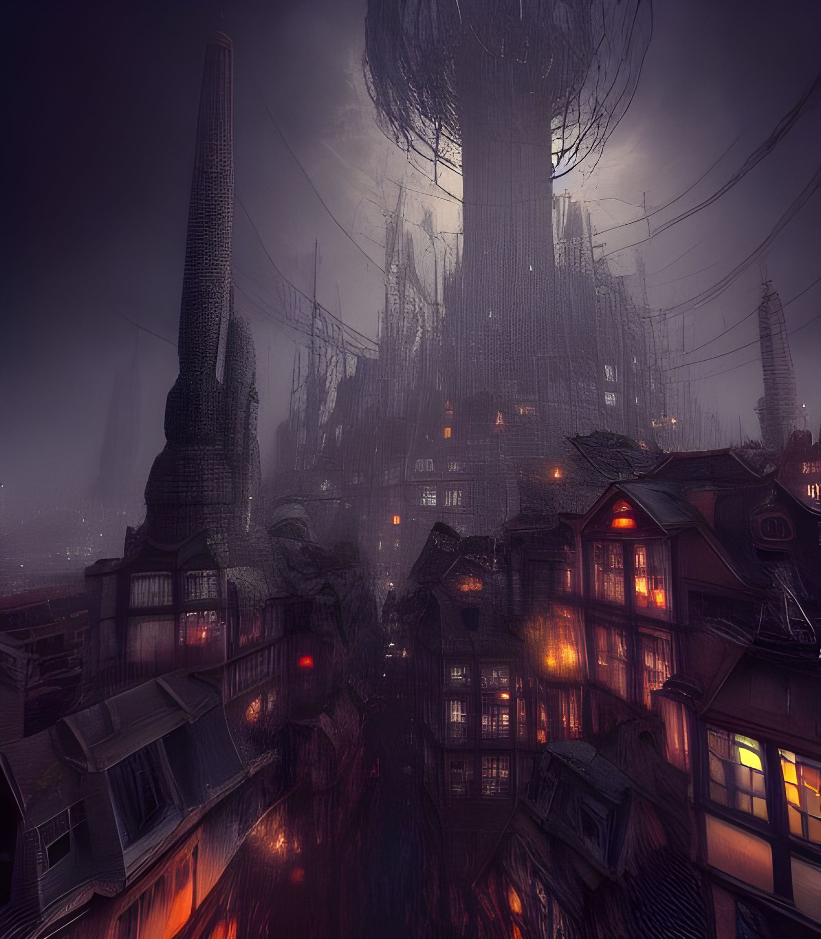 Epic Floating Biopunk City in Studio Ghibli Style