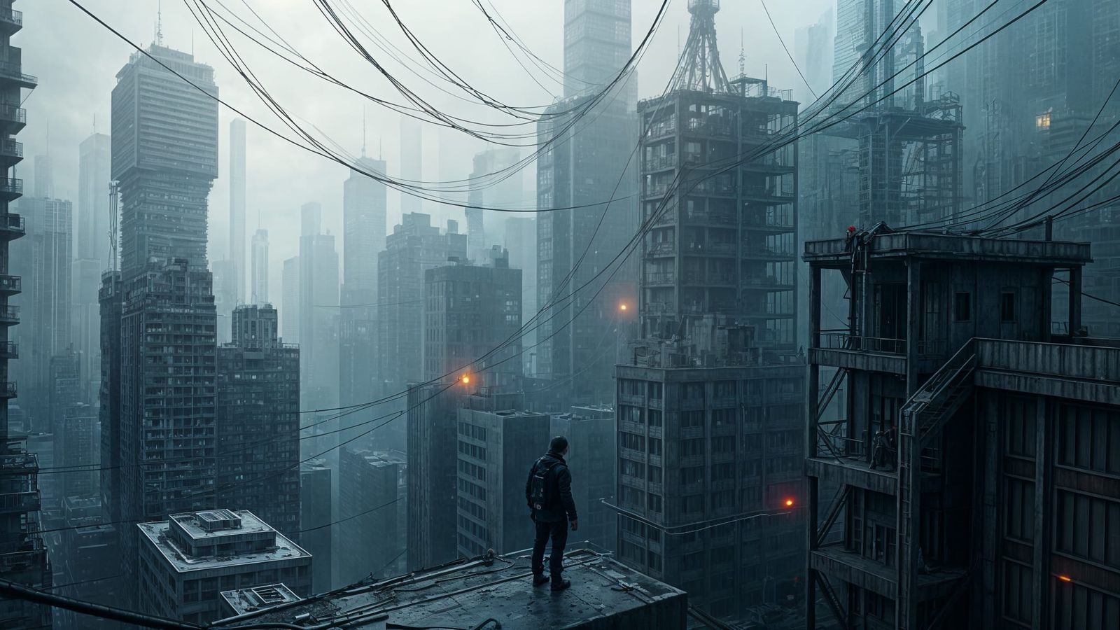 dystopian concrete jungle