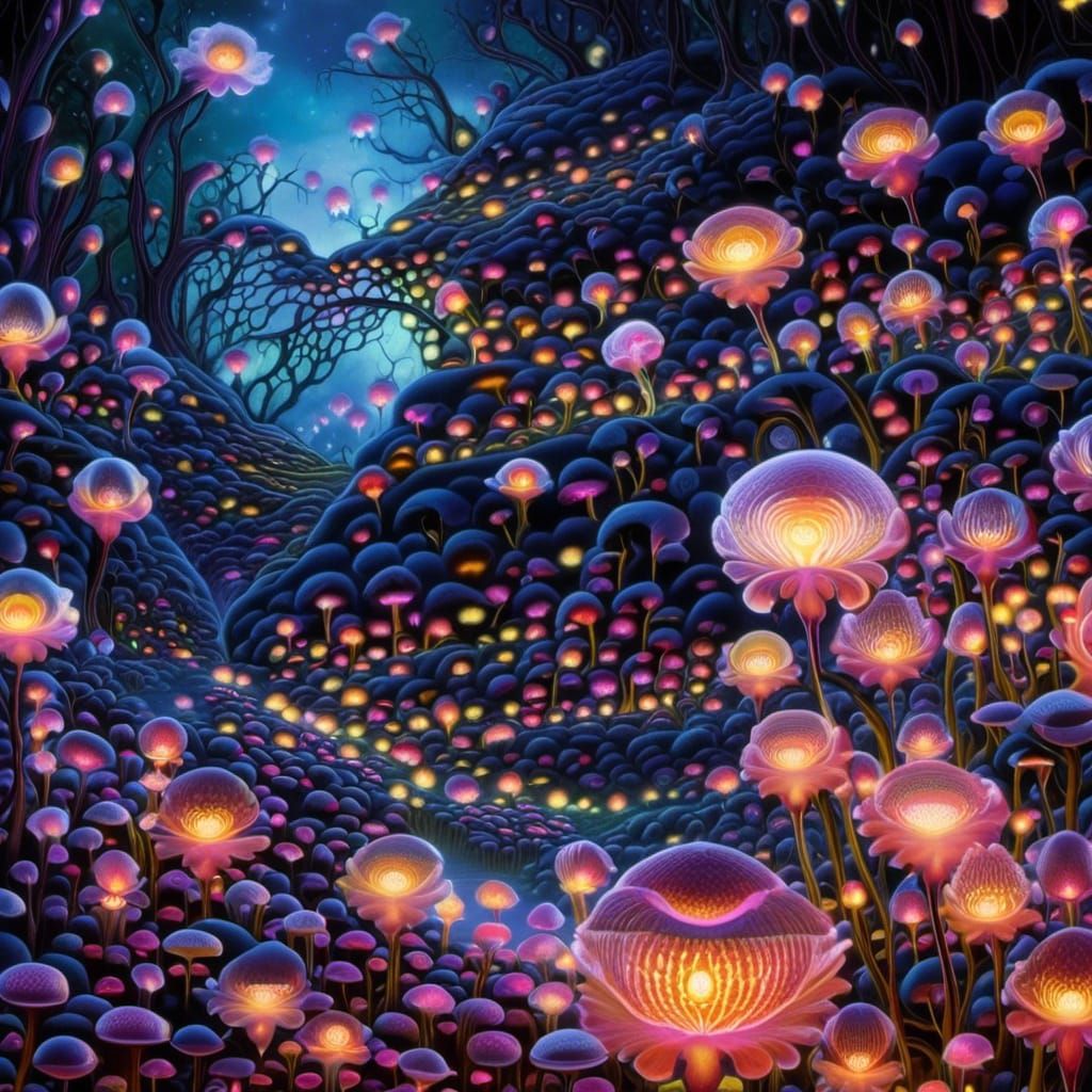 Gothic Tattooed Fairy in Enchanted Forest