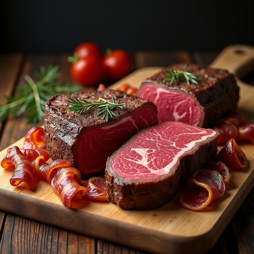 Angus Beef Steaks and Bacon in Dutch Masters Style