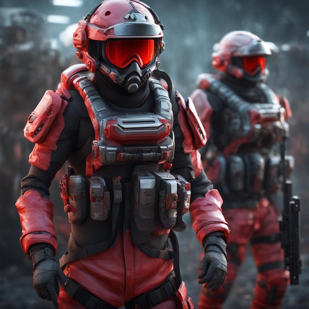 Futuristic Sci-Fi Soldier in Detailed Armor