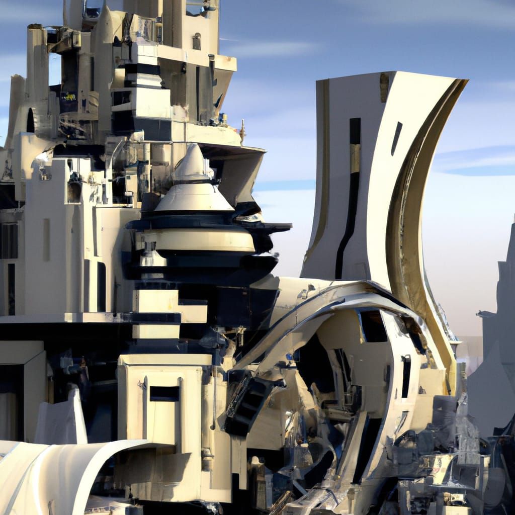 Hyperrealistic Futuristic City in Abstract Cubist Style