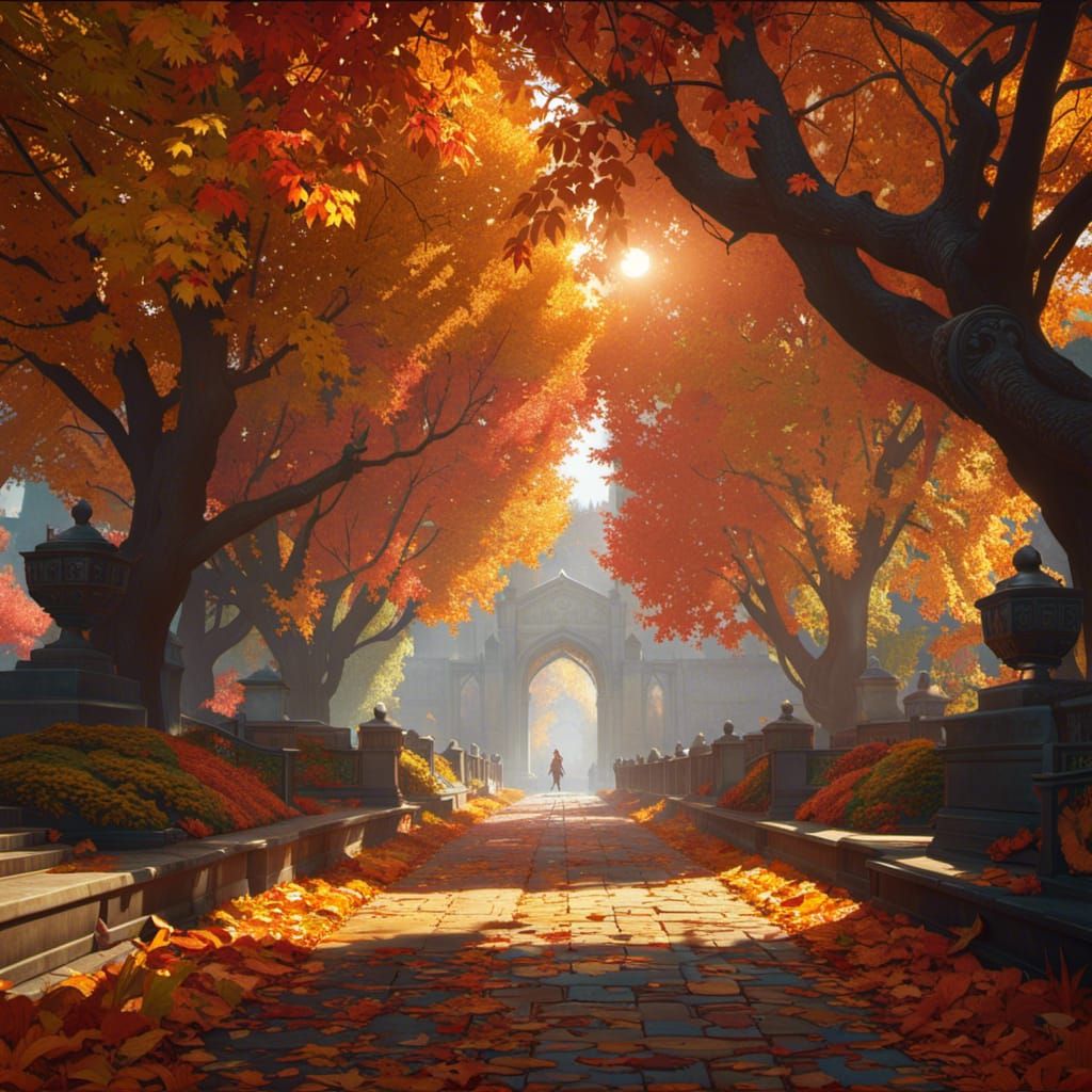 Autumn Concept Art in Art Nouveau Style