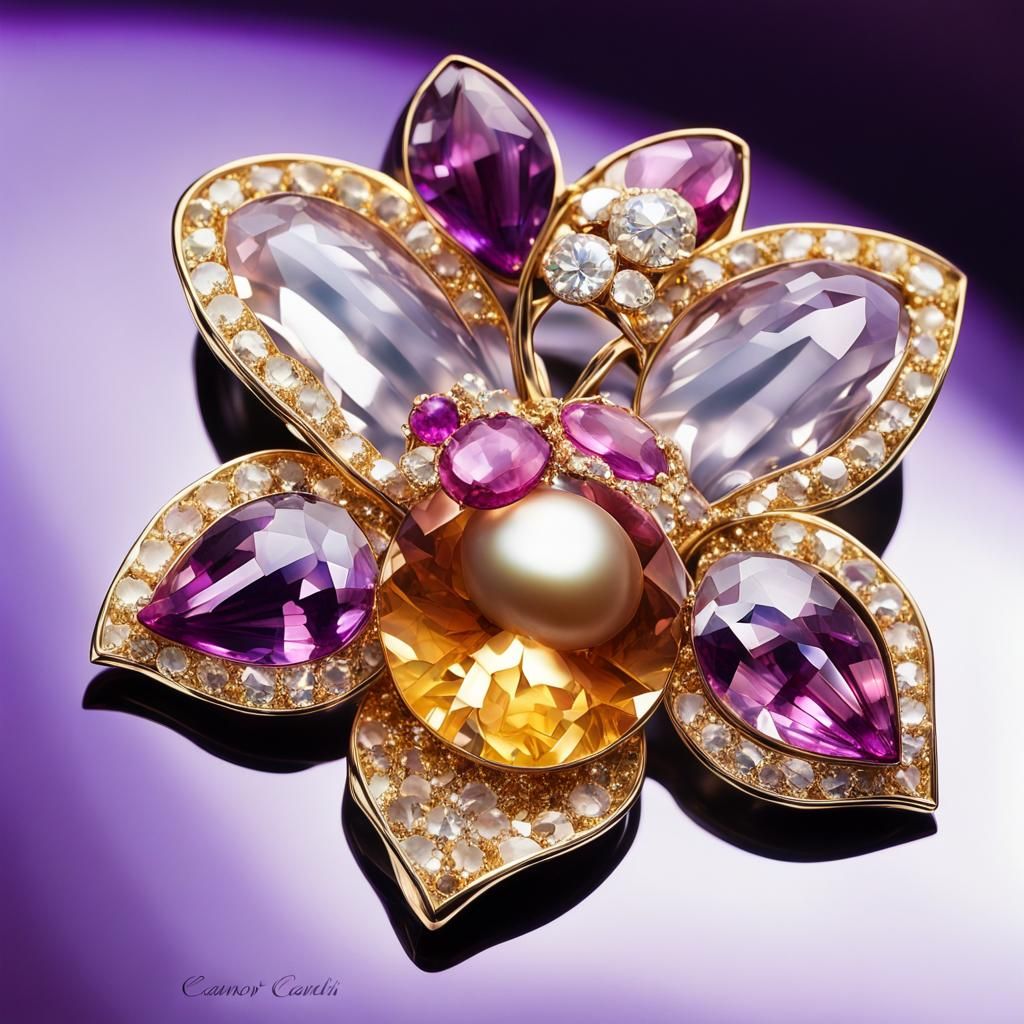 Sensual Orchid Brooch Inspired by Cartier