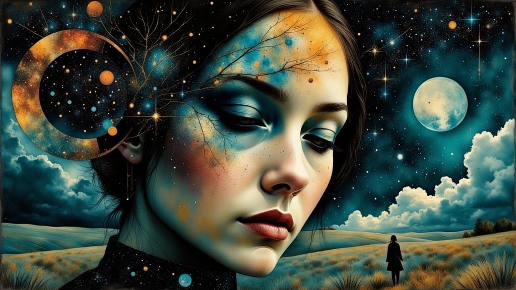 Constellation Seamstress in Surreal Style