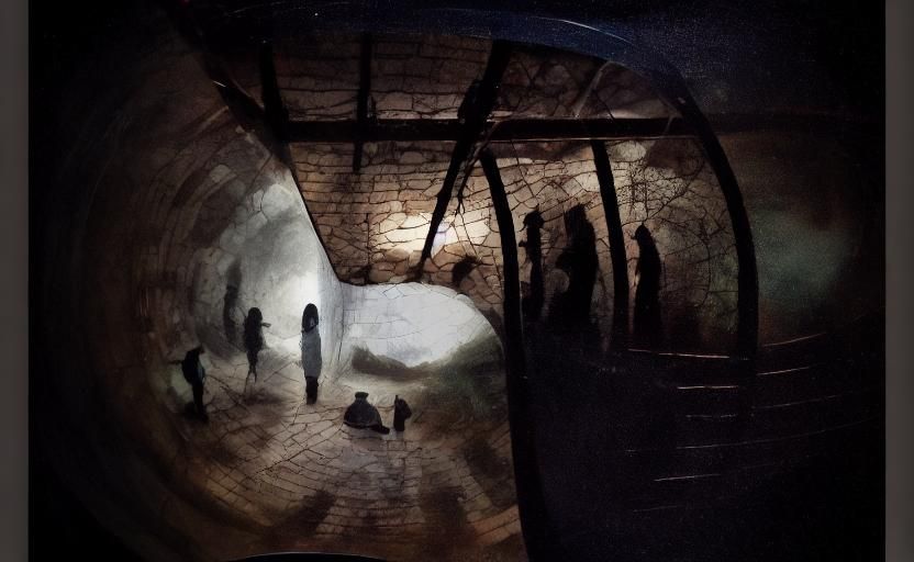 Abstract Concentric Circles with Figure