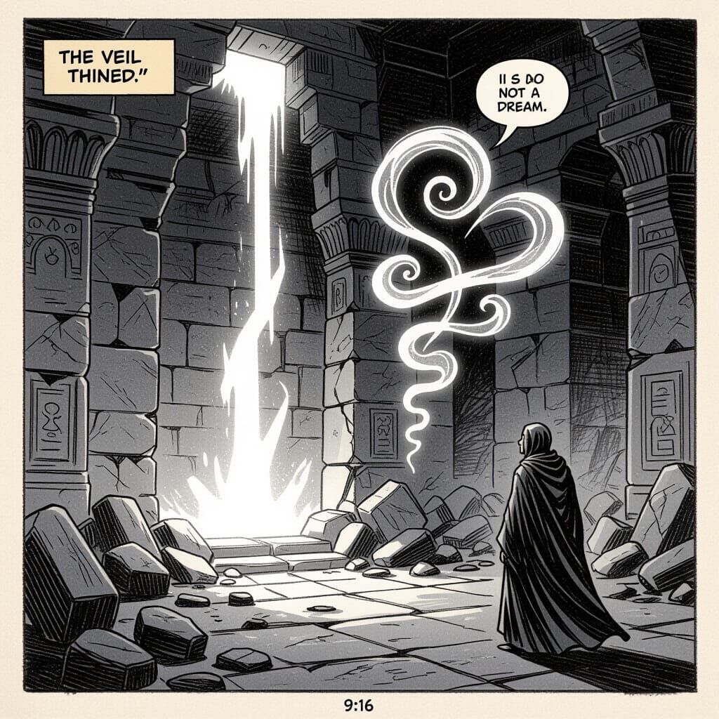 Comic Book Page: Light Tear in Ruined Temple