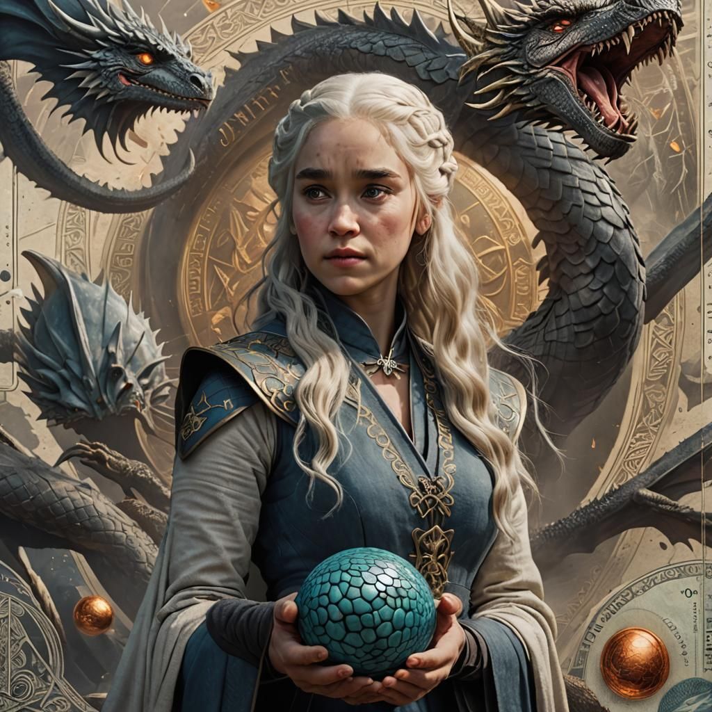 Daenerys Targaryen Art Banknote: Detailed Matte Painting