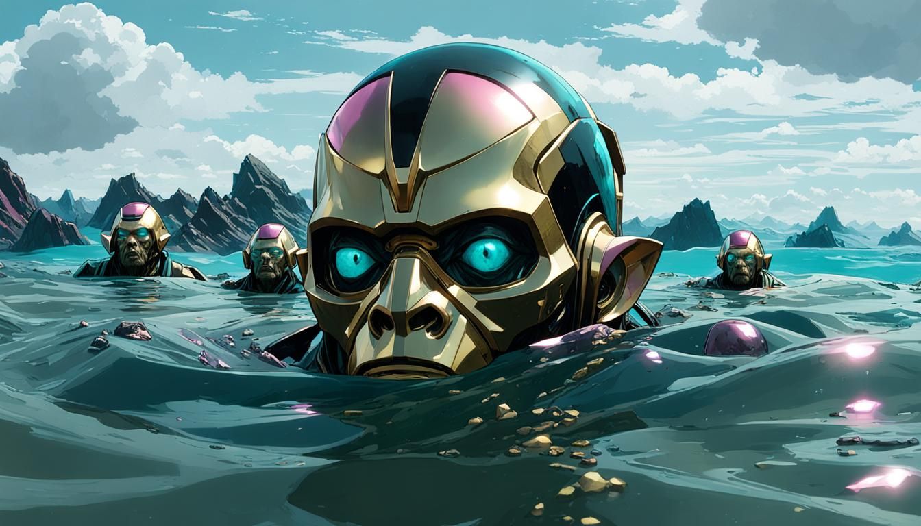 Grizzled Goblin Warlocks in Futuristic Exosuits