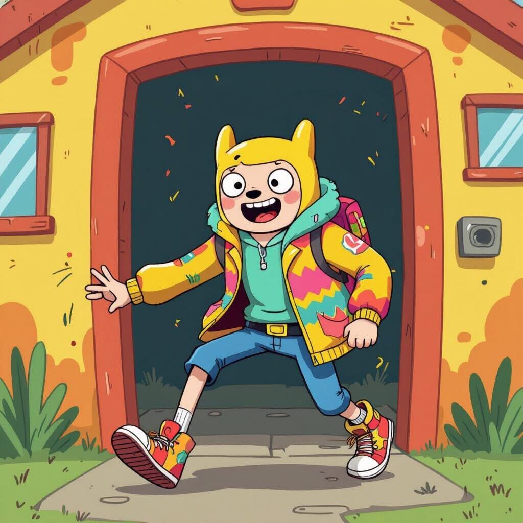 Comedic Sus Character in Cartoon Style