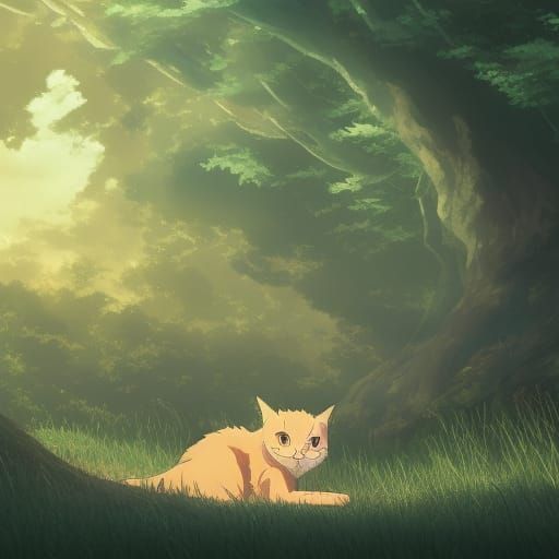 Cats in Studio Ghibli Anime Style