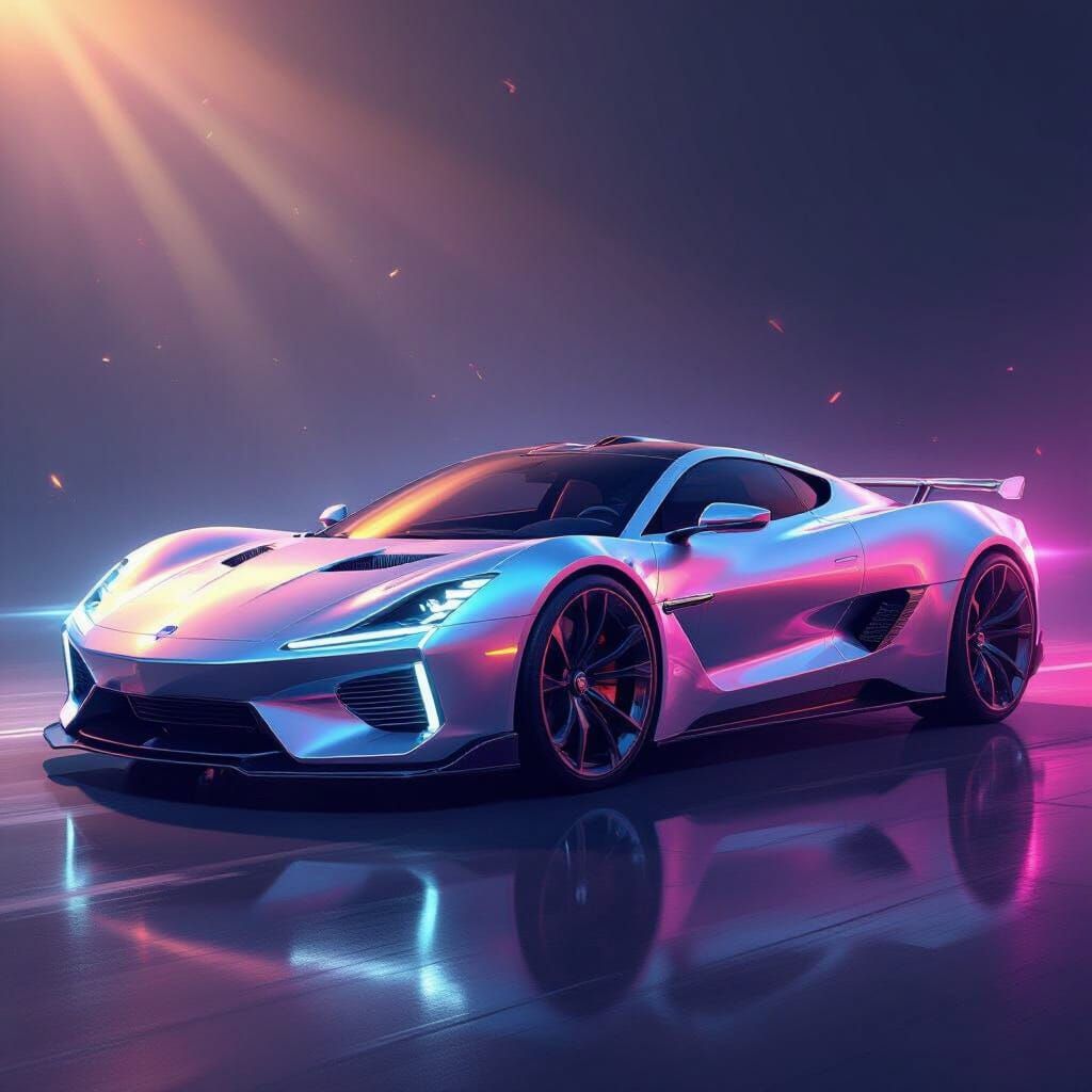 Futuristic Sports Car in Sci-Fi Concept Art Style