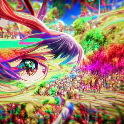 Psychedelic Anime Dreamscape in Vibrant Colors