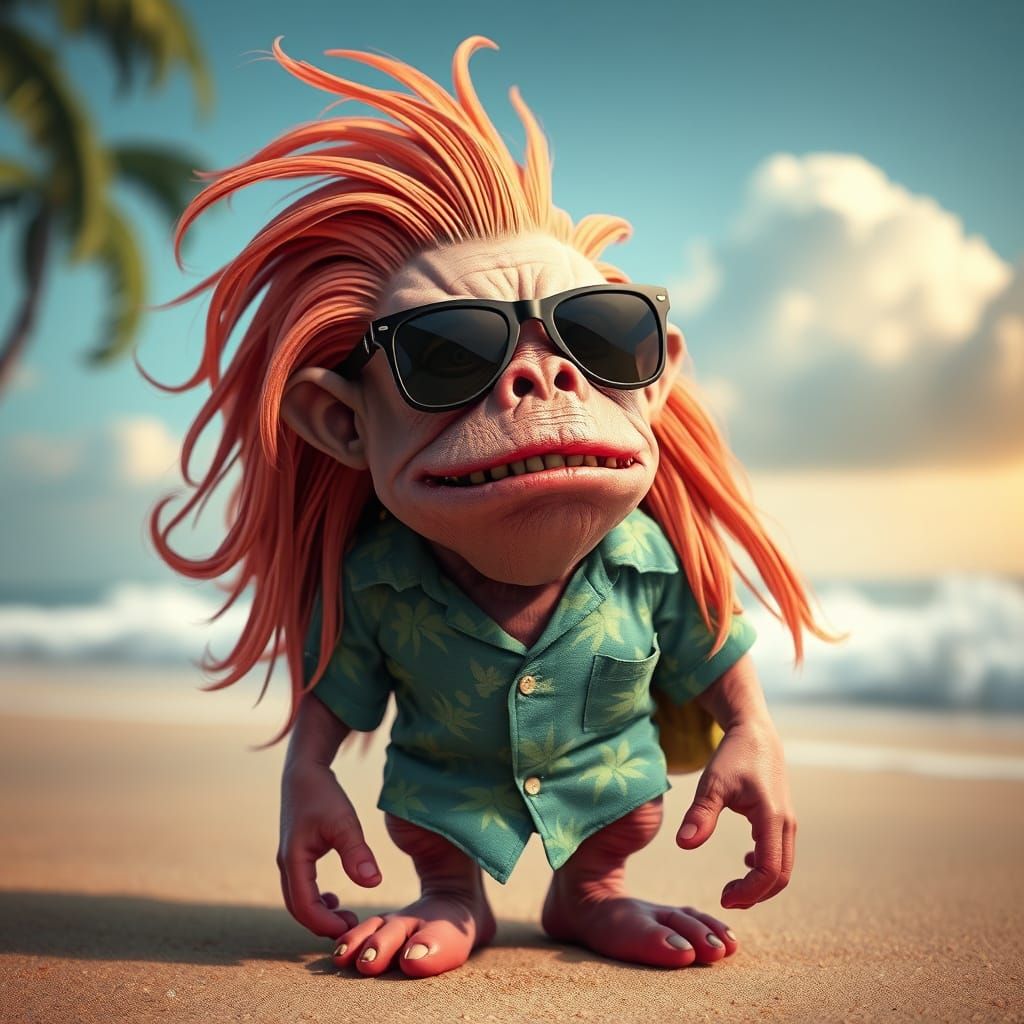 Hideous Monster Enjoys Vacation in Detailed Matte Painting S...