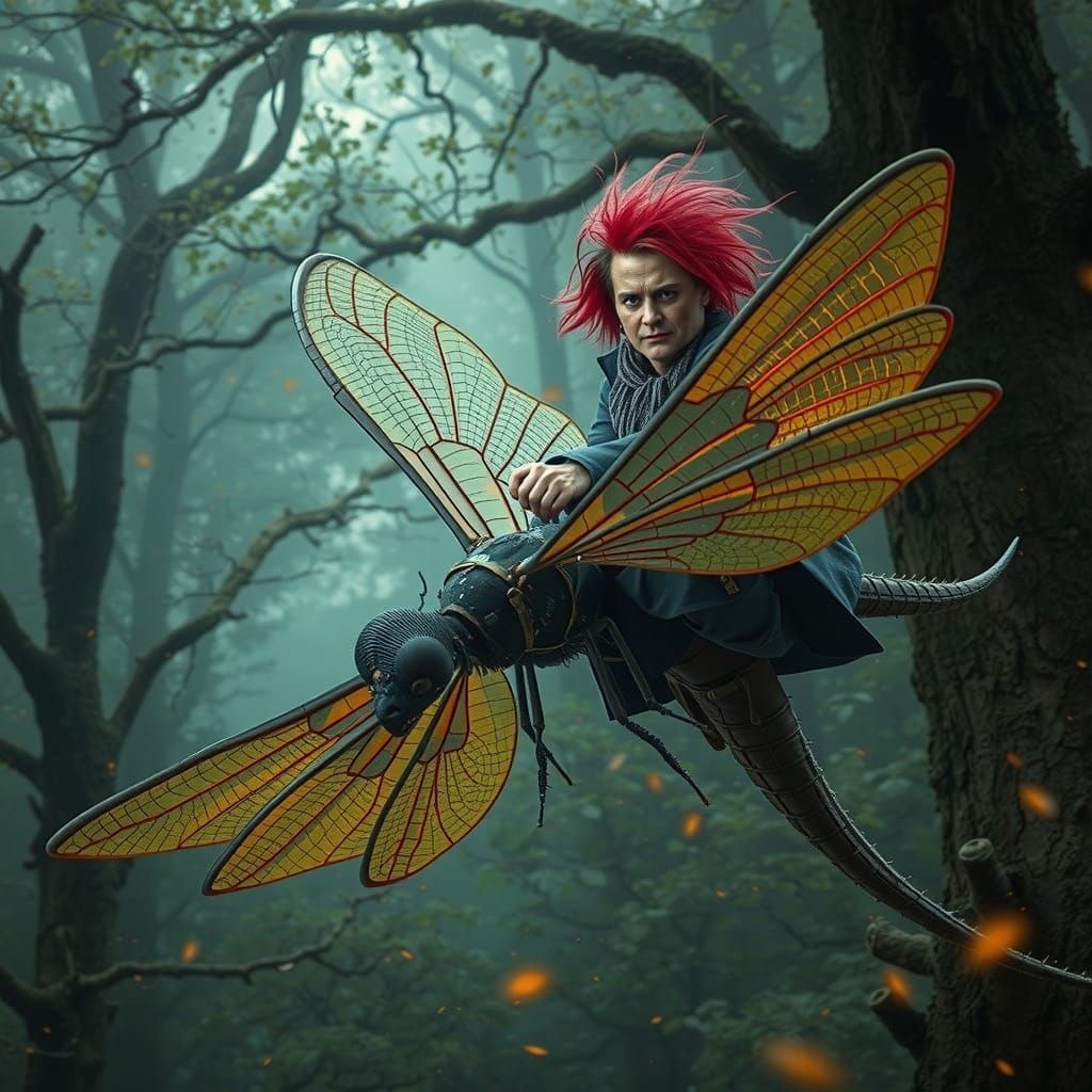 Magical Johnny Depp as a Grumpy Rumpelstiltskin on a Dragonf...