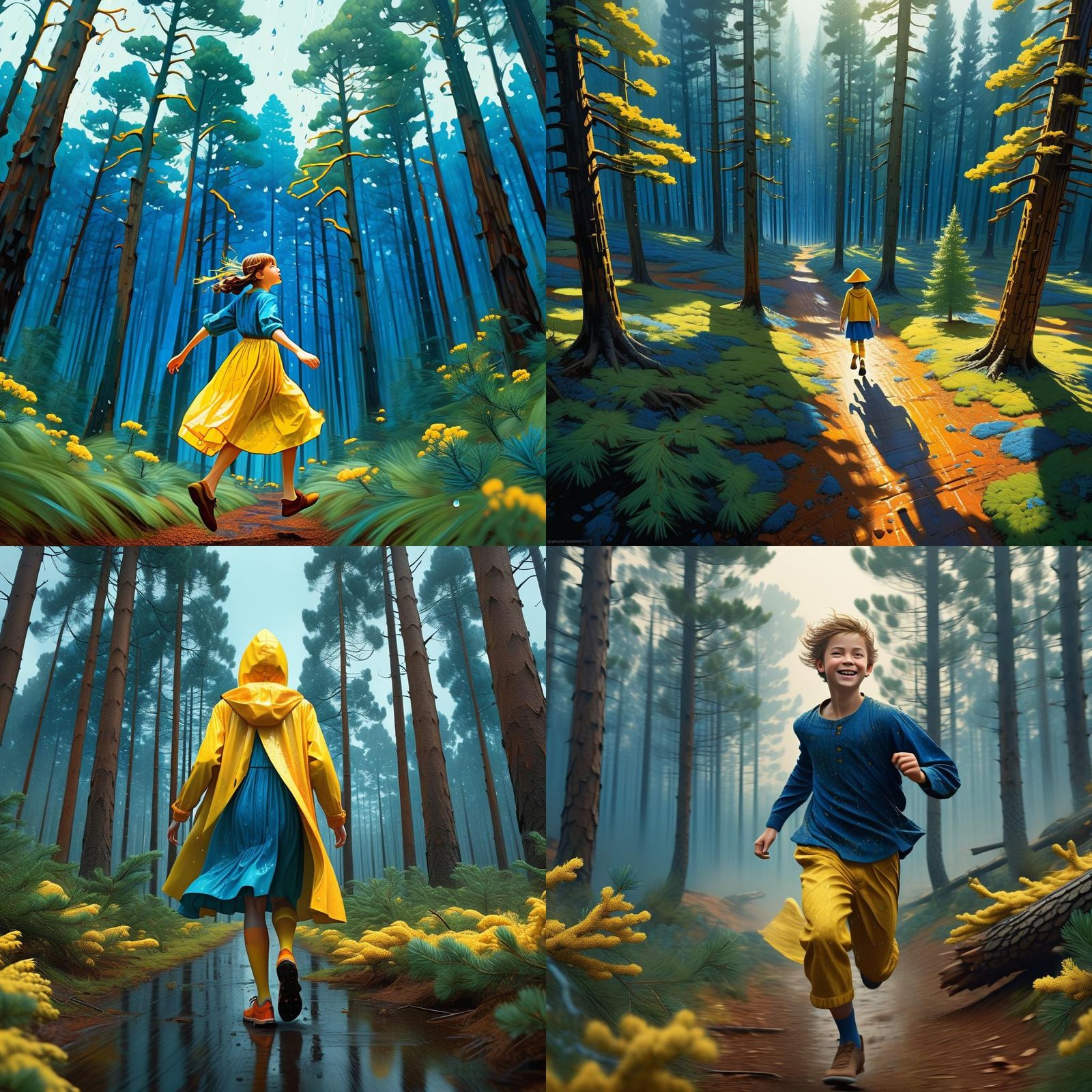 Joyful Forest Run: Dynamic Lighting Concept Art