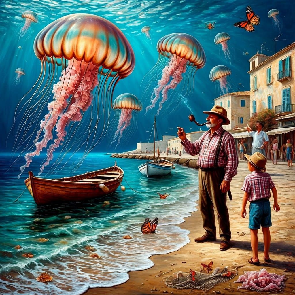 Flying House in a Surreal Dreamscape