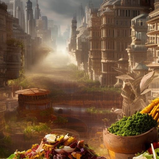 Epic Cinematic Salad: Detailed Digital Matte Painting