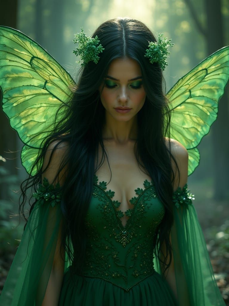 Mystical Faerie Queen Illuminated by Moonlight