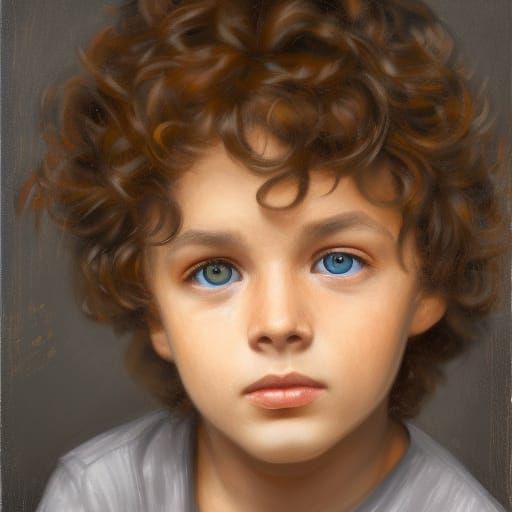 Boy with Golden Eyes: Hyperdetailed Portrait
