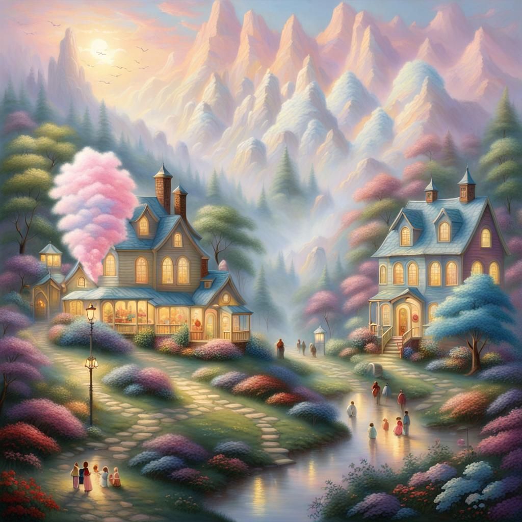 Children in Cotton Candy Land: Ethereal Fantasy