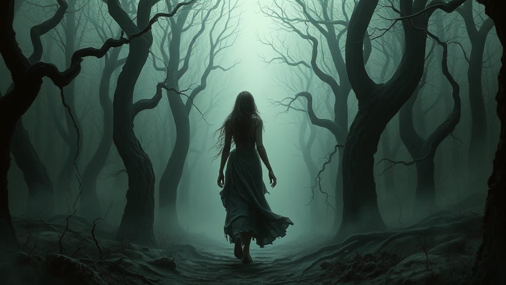 Haunted Forest: Gothic and Ethereal Landscape
