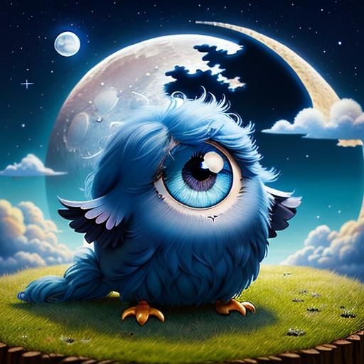 Furry Chibi Eye: 3D Surrealist Creature