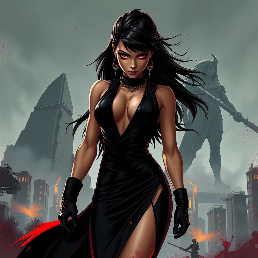 Majestic Egyptian Goddess in High-Fashion Regalia