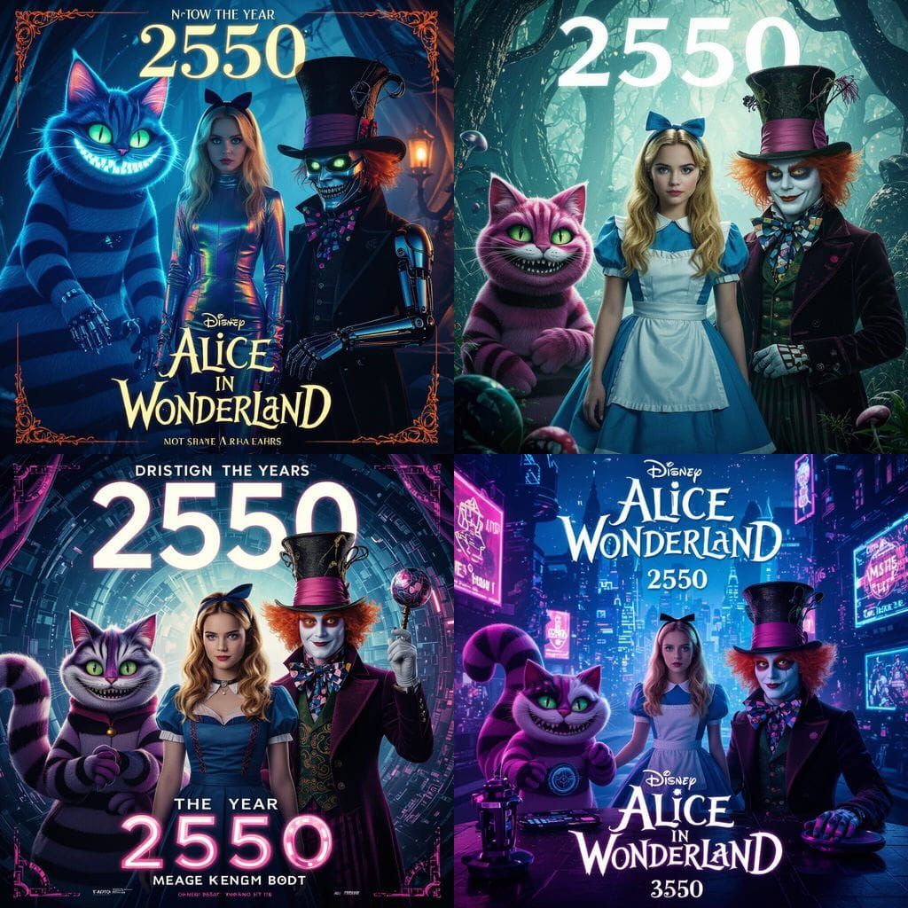Futuristic Alice in Wonderland Movie Poster