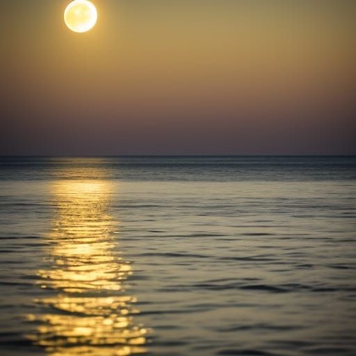 Full Moon Reflection Over Sea: Professional Photography