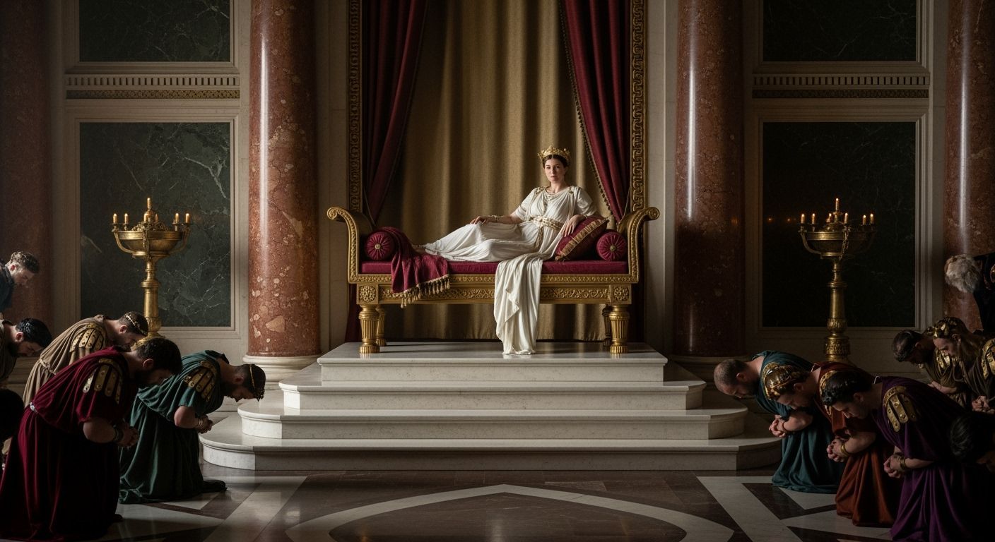 Roman Empress in Imperial Palace Throne Room
