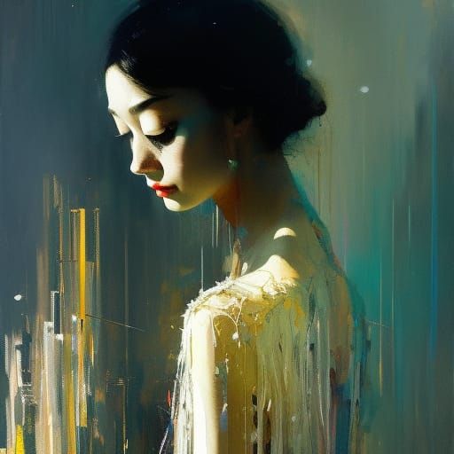 Ballerina and Mirror in Contemporary Fine Art