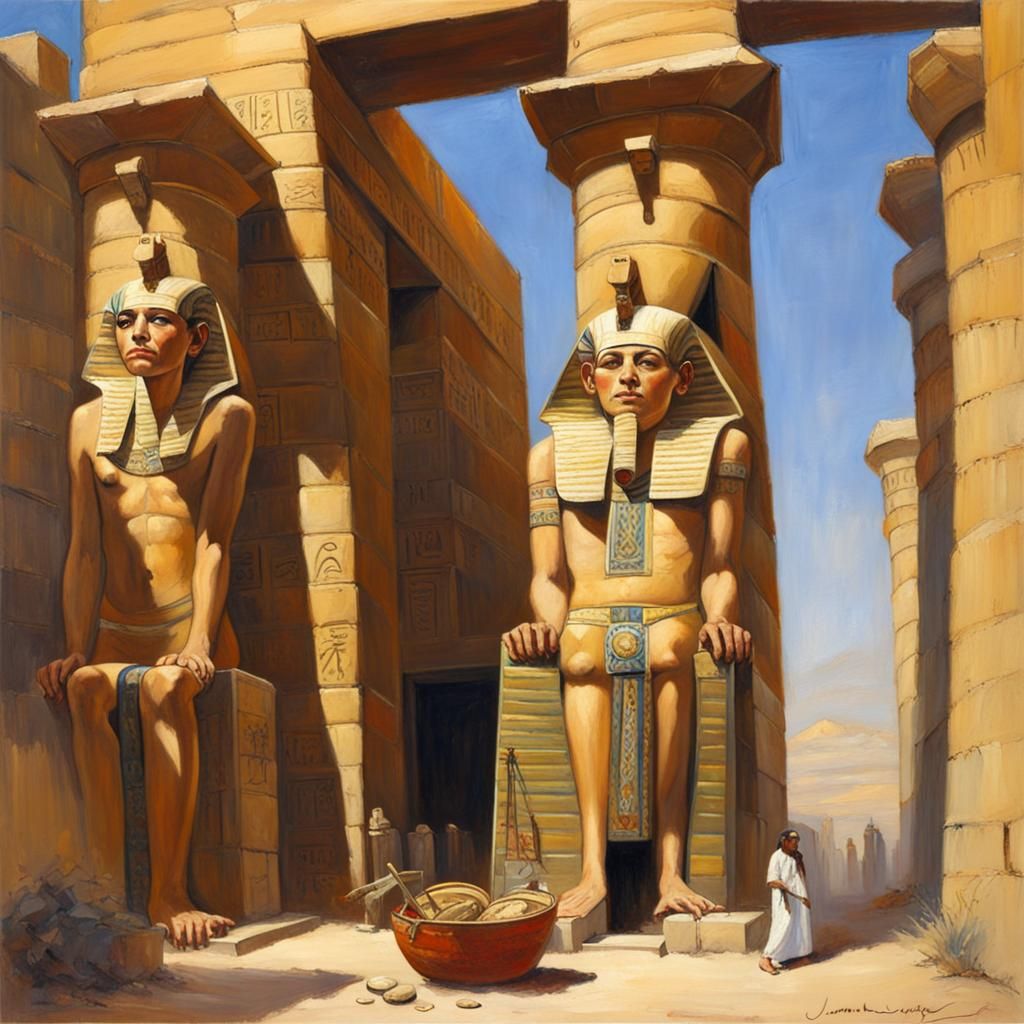 Egyptian Vista in Oil Painting Style