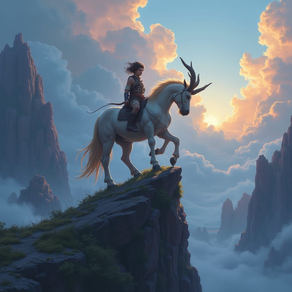 Centaur on Windhowl Crag: Atmospheric Digital Art