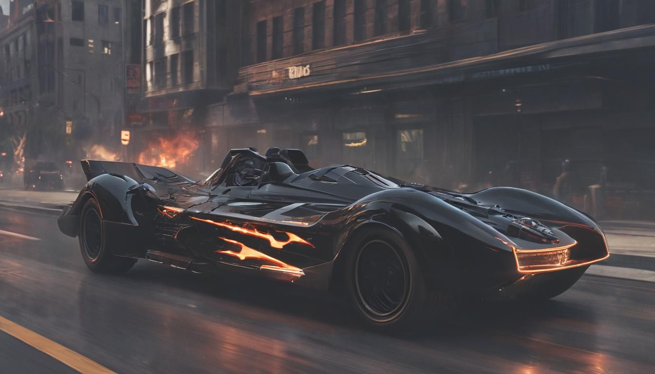 Batman Drives Futuristic Batmobile in Hyper-Realistic Art