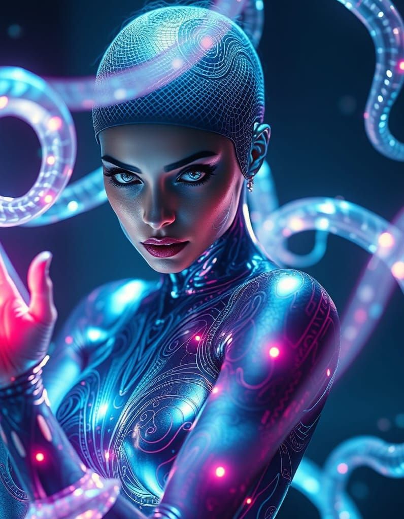 Ethereal Cyberpunk Sorceress