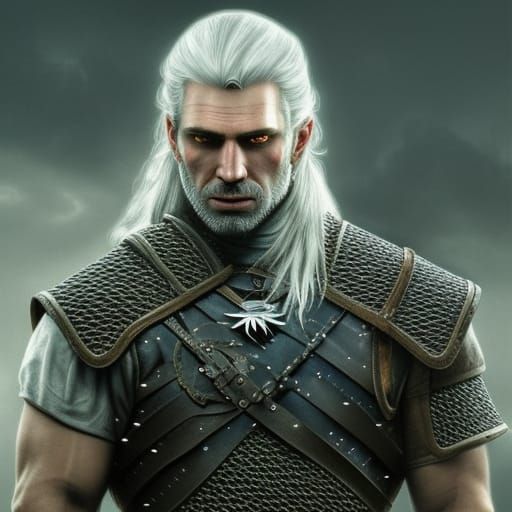 Warrior with Grey Hair Digital Painting