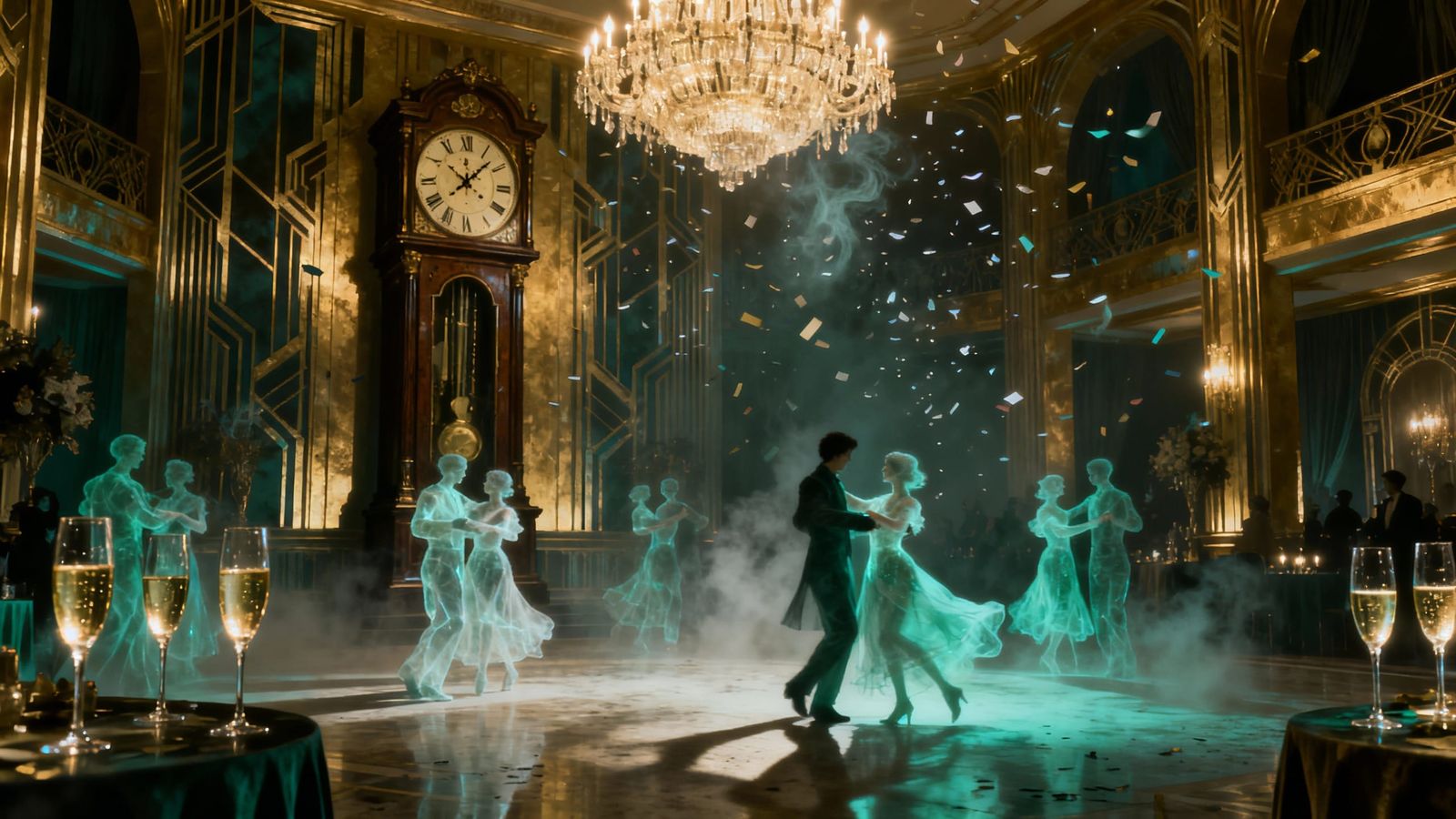 Gilded Ballroom at Midnight: Elegant and Eerie Revelry