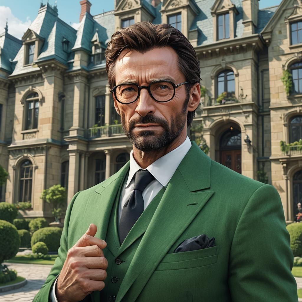 Hugh Jackman as Mr. Green in 3D Anime Art