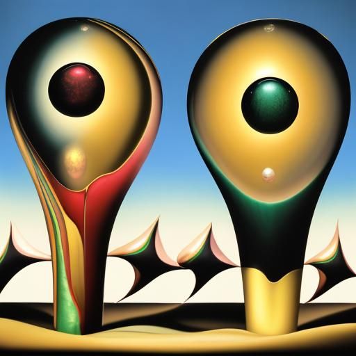 Abstract Art Deco Landscape with Vivid Colors