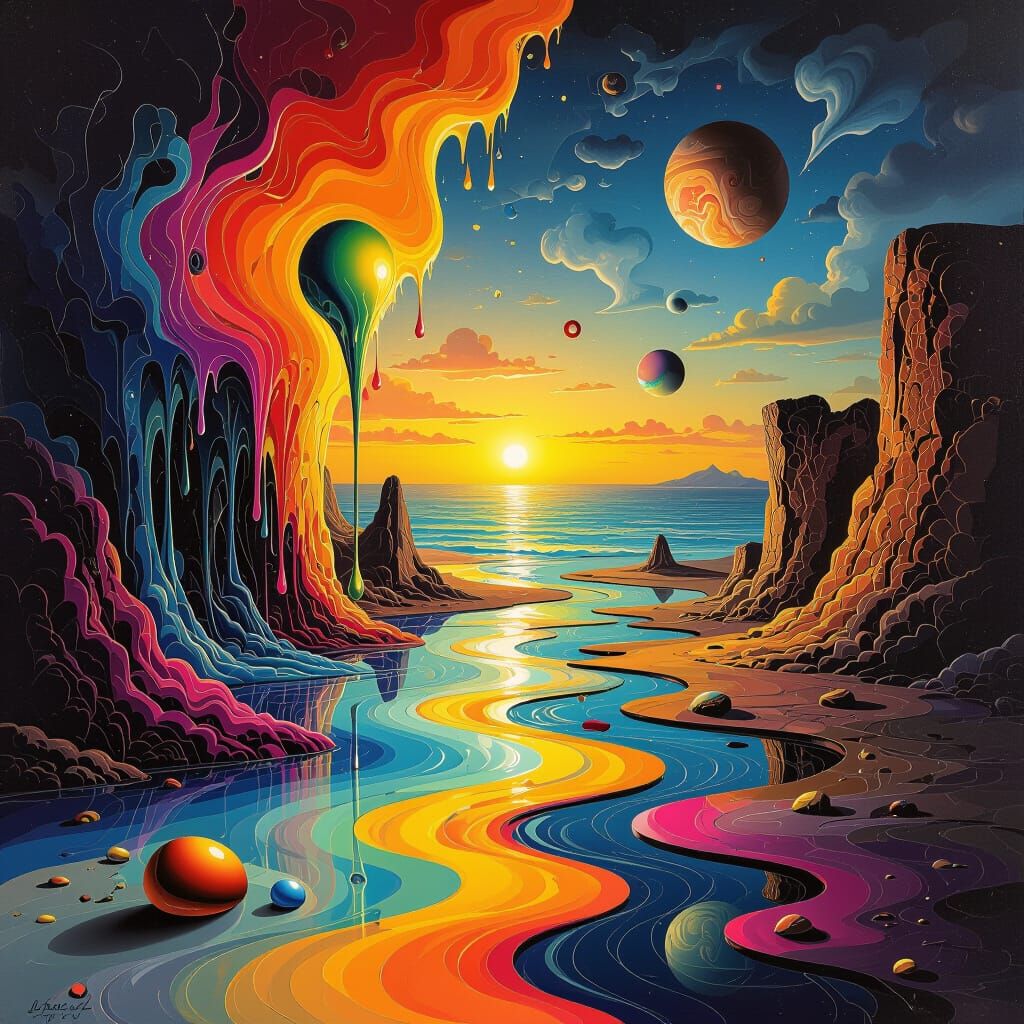 Surreal Melting World in Dreamlike Style