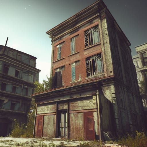 Abandoned Buildings in Cinematic 3D Style